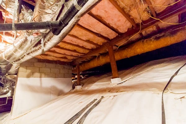 radiant barrier in the crawl space with insulation