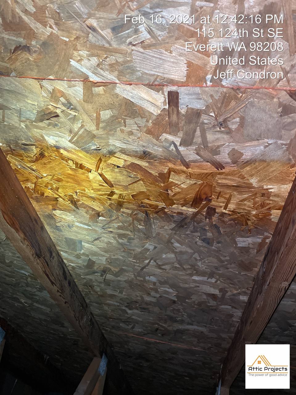 mold remediation job completed in the attic
